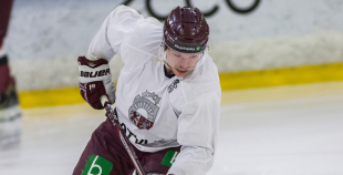 FOTO: Latvijas izlases treniņš "Volvo ledus hallē" (09.04.)