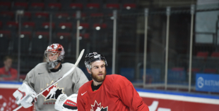 FOTO: Kanādas izlases treniņš "Arēna Rīga" 