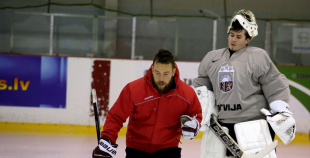 Latvijas U20 hokeja izlases treniņš