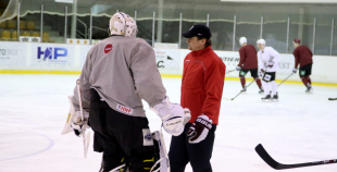 Latvijas izlases pirmais treniņš pirms pasaules čempionāta
