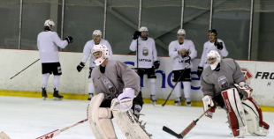 Latvijas izlases pirmais treniņš pirms pasaules čempionāta