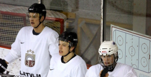 Latvijas izlases pirmais treniņš pirms pasaules čempionāta