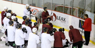 Latvijas izlases pirmais treniņš pirms pasaules čempionāta