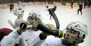 Latvijas izlases pirmais treniņš pirms pasaules čempionāta