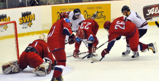 U-20 izlases hokejisti zaudē Krievijai