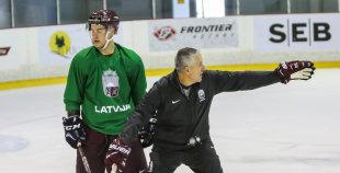 Latvijas izlases treniņš pirms došanās uz Franciju 