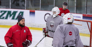 FOTO: Latvijas U-20 hokeja izlases treniņš (02.12)