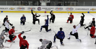 Hokeja izlases pirmais treniņš