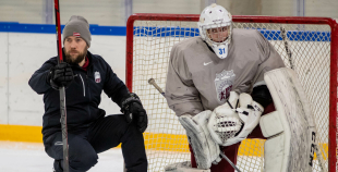 FOTO: Latvijas U-18 hokeja izlases treniņš