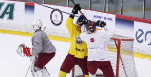 FOTO: Latvijas U-20 hokeja izlases treniņš (02.12)