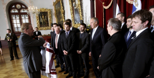 Latvijas hokeja izlases pieņemšana pie Valsts prezidenta