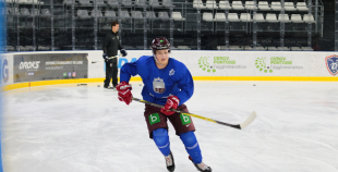 FOTO: Latvijas izlases treniņš Seržī ledus arēnā 