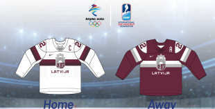 IIHF prezentē Latvijas hokeja izlases jaunos spēļu kreklus