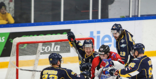 FOTO: "Kurbads" pagarinājumā izcīna uzvaru Latvijas čempionāta pirmajā finālspēlē