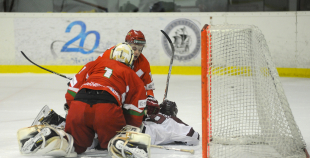 FOTO: Latvijas U-20 izlase turnīrā Ventspilī cieš neveiksmi (1:4) arī pret baltkrieviem 