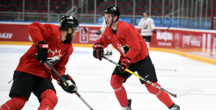 FOTO: Kanādas izlases treniņš "Arēna Rīga" 