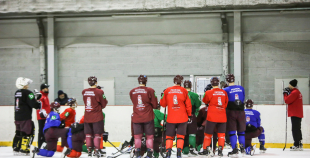 FOTO: Latvijas izlases treniņš pirms došanās uz Dāniju