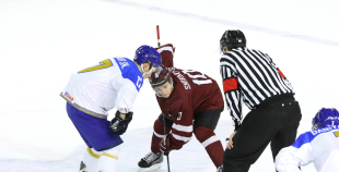 FOTO: Latvija - Kazahstāna (2:3 pēcspēles metienos)