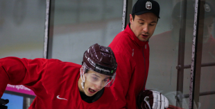 FOTO: Latvijas U-20 hokeja izlases treniņš (02.12)