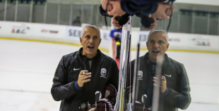 Latvijas hokeja izlase aizvada pirmo treniņu pirms gaidāmā turnīra Francijā