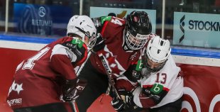 FOTO: U-18 izlases kandidātu savstarpējais mačs 