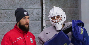 FOTO: Latvijas U-20 hokeja izlases treniņš (02.12)