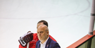 FOTO: Latvijas hokeja izlase aizvada pirmo treniņu gatavojoties pasaules čempionātam