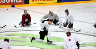 Latvijas hokeja izlases treniņš 07.05.2017.