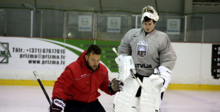 Latvijas U20 hokeja izlases treniņš