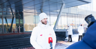 FOTO: Latvijas hokeja izlases dodas uz Pekinas olimpiskajām spēlēm