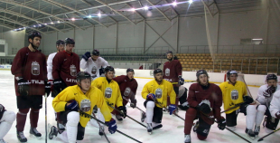 Latvijas hokeja izlases treniņš