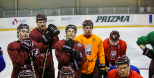 Latvijas izlases treniņš pirms došanās uz Franciju 