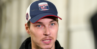 FOTO: Merzļikins un Latvijas hokeja izlases treniņš