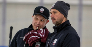 FOTO: Latvijas U-18 hokeja izlases treniņš