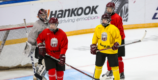 FOTO: Latvijas U-18 izlase "Arēna Rīga" aizvada treniņu pirms pasaules čempionāta 
