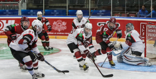 FOTO: U-18 izlases kandidātu savstarpējais mačs 