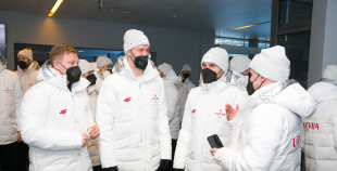 FOTO: Latvijas hokeja izlases dodas uz Pekinas olimpiskajām spēlēm