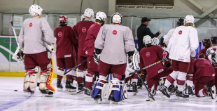 FOTO: Latvijas U-20 hokeja izlases treniņš