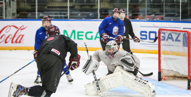 FOTO: Latvijas U-18 izlase "Arēna Rīga" aizvada treniņu pirms pasaules čempionāta 